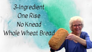 The One Rise Whole Wheat Bread  3 Ingredients [upl. by Relly]