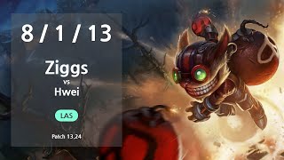 Ziggs Mid vs Hwei  LAS Challenger Patch 1324 [upl. by Aneem]