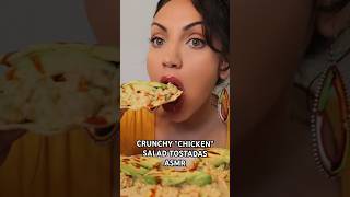 ASMR FLAVORFUL amp CRUNCHY CHICKEN SALAD TOSTADAS eatingshow notalkingeating asmr mukbang [upl. by Youlton]