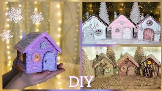 DIY Fairytale cardboard houseChristmas decorFairy houseChristmas craft idea [upl. by Irem]