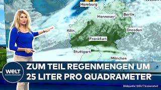 DEUTSCHLAND Wetter teilt die Republik Starkregen Gewitter und strahlender Sonnenschein [upl. by Svend]