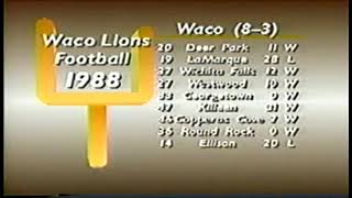 Waco High Football 1988 Highlights [upl. by Avery]