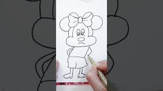 How to draw Minnie Mouse Sadness Inside Out 2 shorts drawing [upl. by Werna]