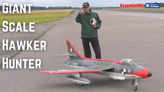 GIANT SCALE RC TURBINE HAWKER HUNTER JET  Tomahawk Aviation [upl. by Kahlil]