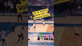 Top 10 Powerful Serve ACE in Volleyball World volleyball volleyballworld sports volley haikyuu [upl. by Anaicilef362]