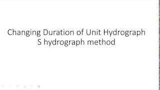 Changing Unit Hydrograph Duration using SHydrograph [upl. by Areivax]