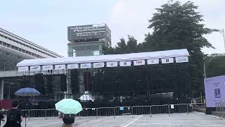 FDB double 12quot line array speakers outdoor demo for prolightsound show [upl. by Negiam]