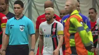 FLAMENGO X ATHLETICO PARANAENSEAO VIVO COM IMAGEMS l JOGO DE HOJE GAMEPLAY PES 2018 PS4 [upl. by Ainalem]