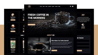 How To Make A Responsive Coffee Shop Website Design Using HTML  CSS  JavaScript  From Scratch [upl. by Parlin]