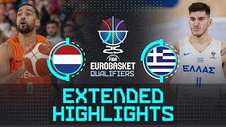 Netherlands 🇳🇱 vs Greece 🇬🇷  Extended Highlights  FIBA EuroBasket 2025 Qualifiers [upl. by Dorweiler608]