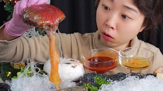 홍해삼 내장의 매력 Mukbang red sea cucumber [upl. by Idna]