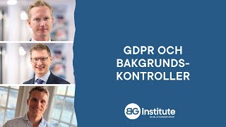 GDPR och bakgrundskontroller [upl. by Arlyne]