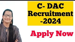 CDAC Recruitment 2024  zeenathasanacademy [upl. by Hashimoto]