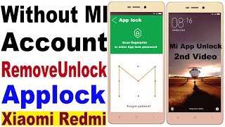 Unlock App Lock Redmi MI  Mi Redmi App lock Forget Pattern MI Applock Unlock Redmi Note 4 Applock [upl. by Yrtnej]