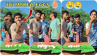 unlimited eggs eating challenge filp the water bottle game video bottleflip TheVillageSports [upl. by Glover]