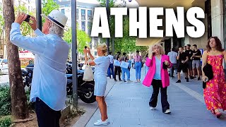 Athens Greece Spring Walk Through City Center [upl. by Annaiel]