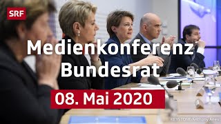 Medienkonferenz des Bundesrats  08 Mai 2020  SRF News [upl. by Mannie269]