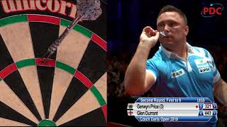 NINEDARTER Gerwyn Prices perfect leg against Glen Durrant at the Czech Darts Open [upl. by Alesi]