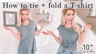 How to tie a shirt  10 ways to tie a basic T shirt [upl. by Adna]