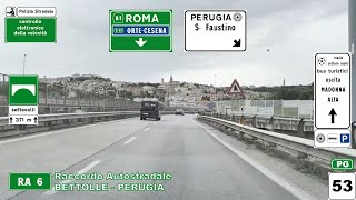 RA 6  Raccordo Autostradale BETTOLLE  PERUGIA  Direzione SS 3Bis [upl. by Asseral168]