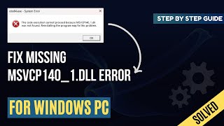 How to Fix Missing MSVCP1401DLL Error  Windows 32 amp 64bit [upl. by Bianca538]