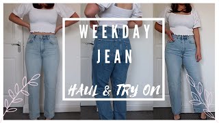 WEEKDAY JEAN HAUL amp TRY ON  PERFECT STRAIGHT LEG JEANS FOR CURVY FIGURES Lydia Louise Thomas [upl. by Einnok]