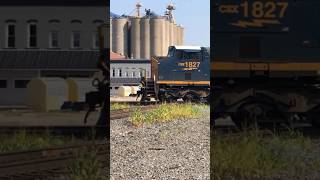 CSX 1827 Baltimore and Ohio locomotive pounds the diamond in Deshler Ohio [upl. by Ainival]