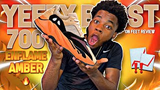 YEEZY BOOST 700 ENFLAME AMBER ON FEET REVIEW 🔥 THE NEW WAVERUNNER [upl. by Adnahc]