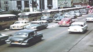 Traffic in Downtown Racine Wisconsin early 1950s [upl. by Shriner]