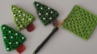 🎄10 Minute Cute Crochet Granny Square Christmas Tree Hack  Easy Crochet Christmas Ornaments [upl. by Rednav598]