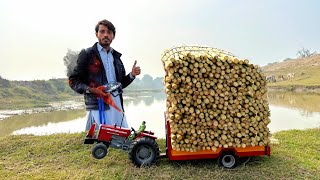 mf 385 tractor power test  handmade mini mf tractor  sugarcane trolley video  Nadeem Gola [upl. by Edwina]