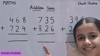 Addition of Three Digit Numbers with carrying AdditionCarry over Addition for Gradeclass 1 amp 2 [upl. by Atisor]