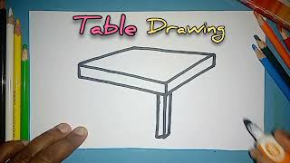 How to draw a table easily  Step by step table drawing for beginners [upl. by Korwun]