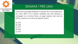 Pre Lima  Semana 1  Aplicaciones de la matemática en la vida cotidiana I 2 [upl. by Watson499]