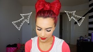 Bow hair bun tutorial [upl. by Nnawtna547]