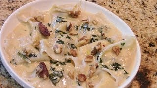 Pumpkin Ravioli With An Herbed Cream Sauce With Lindas Pantry [upl. by Naves176]