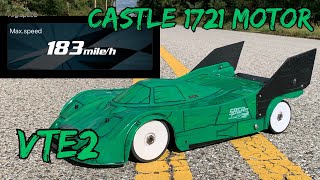 Hobao VTE2 183mph w1721 Castle motor new pb 2nd 8s pass on motor [upl. by Kirred]