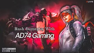 AAJ KUCHH TOOFAANI KARTE HAIN 🔴  AD74 GAMING  BGMI CUSTOM LIVE [upl. by Ecinaej]