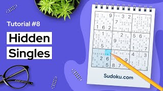 Hidden singles  a Sudoku technique for beginners [upl. by Anyd]