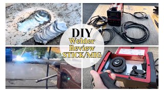 DIY Welder Review  MultiProcess Stick and Innershield Wire Feed Tutorial Demonstration With Set Up [upl. by Kermit]