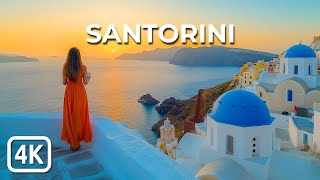 Stunning Santorini 4K Drone Footage with Relaxing Music [upl. by Llydnek669]