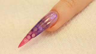 Dessin Effet Bulle en Gel UV sur Ongle Stiletto Tutriel par Naio Nails [upl. by Airdnua655]