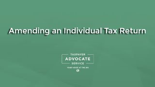 Amending an Individual Tax Return [upl. by Royce]