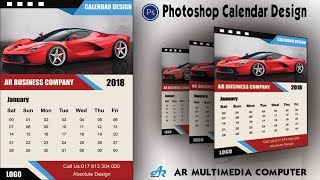 How to Create a Calendar in Photoshop cc 2018Calendar Design 2018Photoshop cc Calendar Design [upl. by Laundes808]