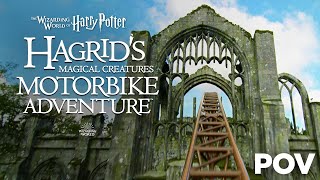 Hagrids Magical Creatures Motorbike Adventure Front Row POV Experience [upl. by Yelekalb]