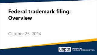 Federal trademark filing Overview [upl. by Tracee295]