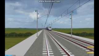 OpenBVE HD TGV V150 Record Train Trail Run on French LGV Route 520 kmh or 325 mph [upl. by Winne]