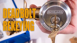 Schlage DEADBOLT Rekeying HowTo  Schlage ENCODE Sense Connect and Mechanical [upl. by Esli]