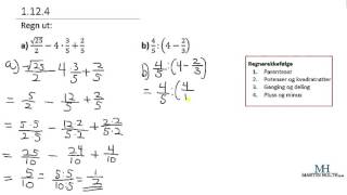 Matematikk 1P  Prøveoppgaver  Regnerekkefølge  1124 [upl. by Labaw405]