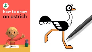 how to draw a running ostrich [upl. by Almallah]